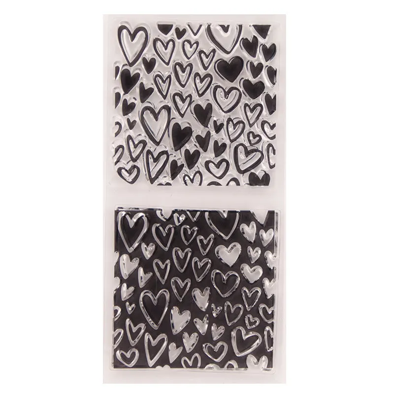 Прозрачный силиконовый штамп с текстурой сердца для печати сделай сам