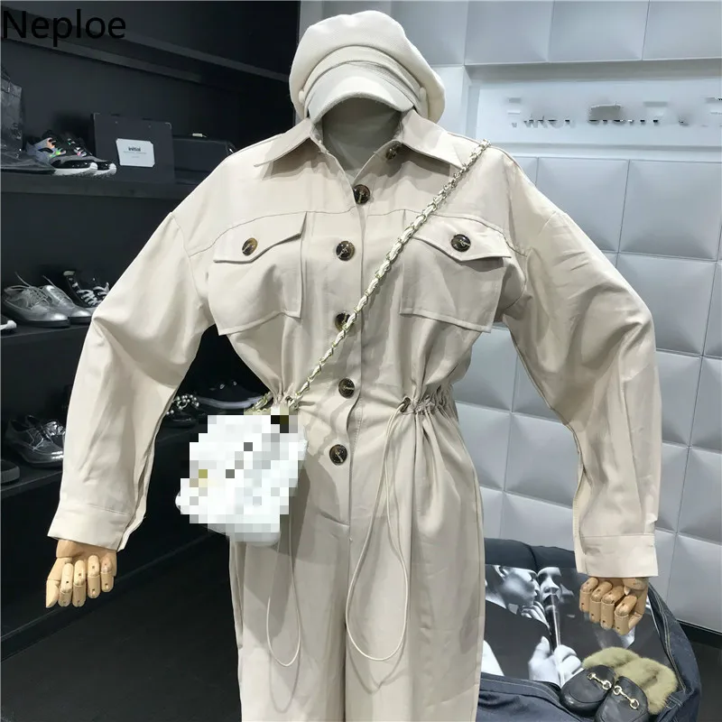 Neploe женский комбинезон весна 2019 Новый однобортный с воротником стойкой