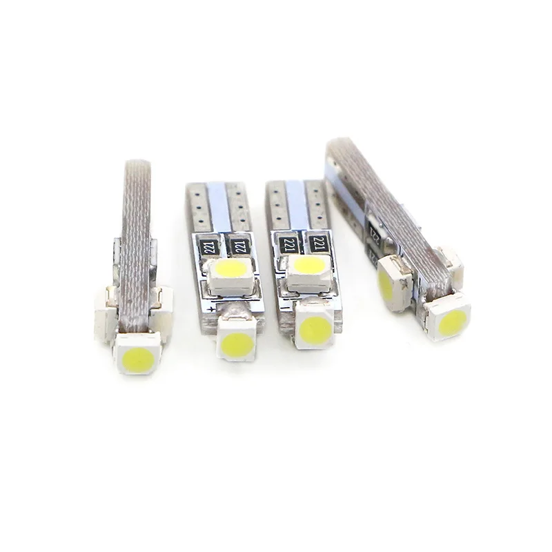 Wolflamp 4 шт. белый T5 светодиодный светильник 3528 3SMD автомобильные лампы на танкетке