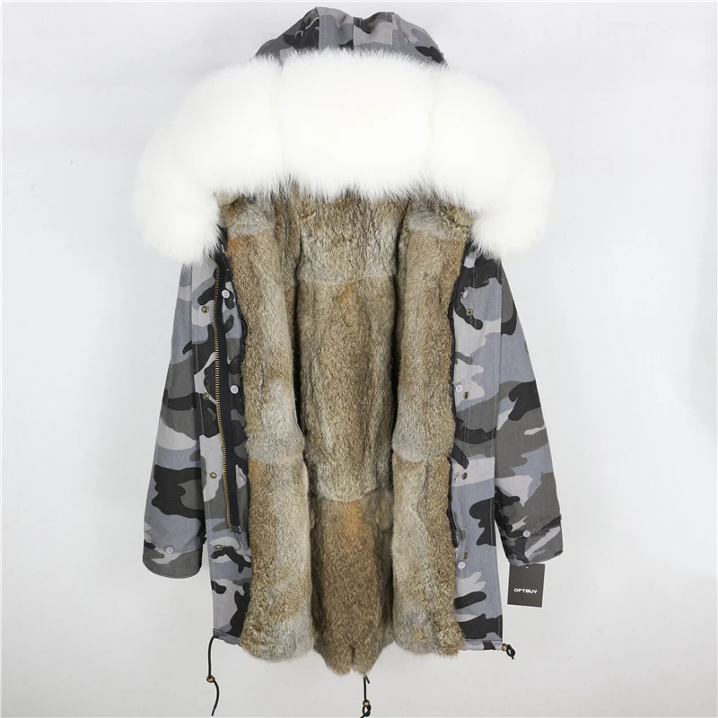 OFTBUY, зимняя женская куртка, длинная парка, Воротник из натурального Лисьего меха, капюшон, подкладка из натурального кроличьего меха, Толстая теплая парка, уличная Роскошная - Цвет: 15