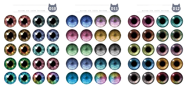 New Combination 5 Pairs Eye Chips Pupil + 10 chips paper Pattern Rainbow Shinning Color for 1:6 Dolls DIY Tools | Игрушки и хобби