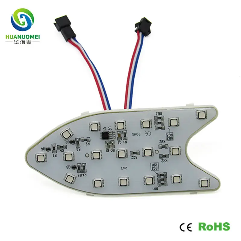 Пиксельная Светодиодная лампа в форме рыбы 24 В ucs1903 18 светодиодов smd 5050