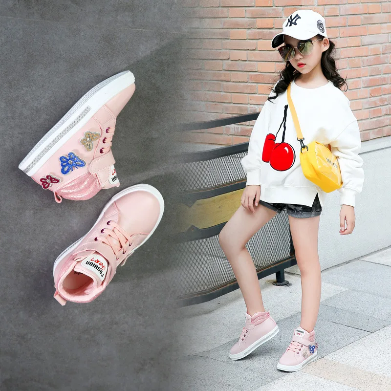 

Children Sports Shoes Kids Girls Sneakers Butterfly Autumn/spring Wave Baby Girls Wild Casual Shoes School Sneakers