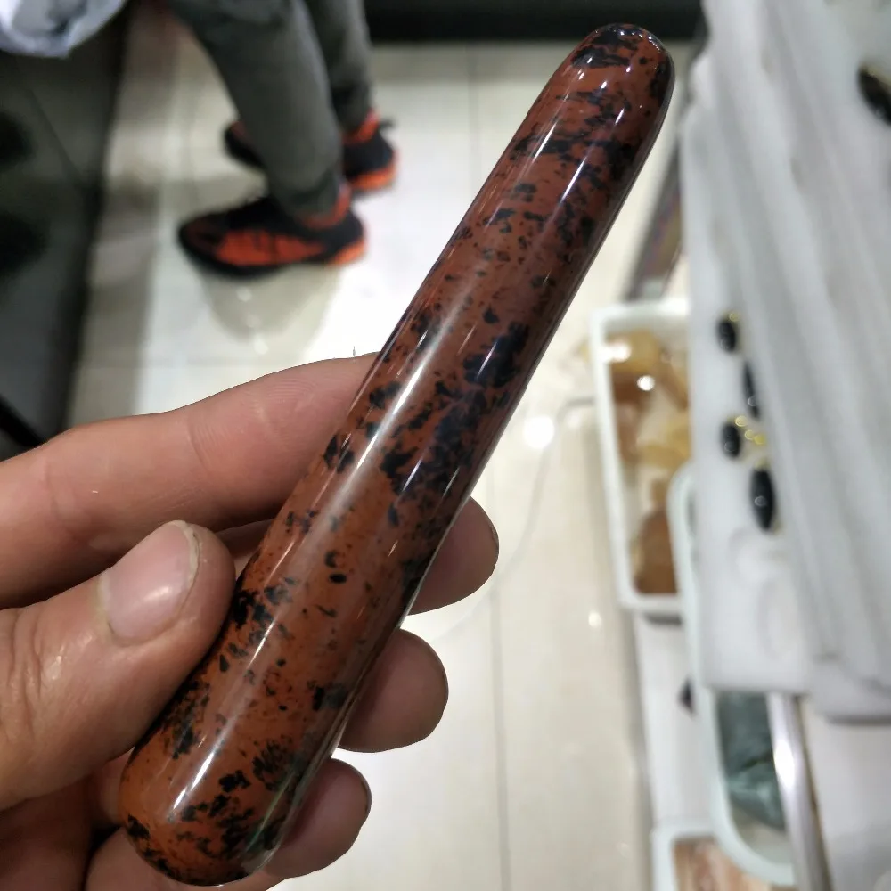 Натуральный Красный обсидиан искусственный камень волшебная йони палочка