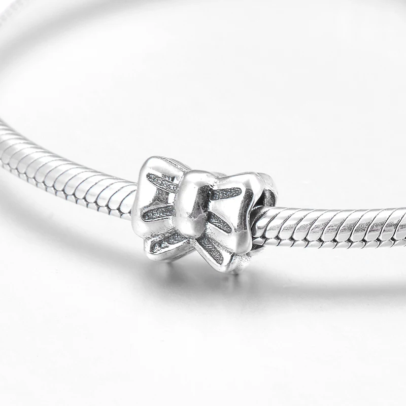 Прекрасный большой бант Стерлинговое Серебро 925 пробы для милой девушки сделай