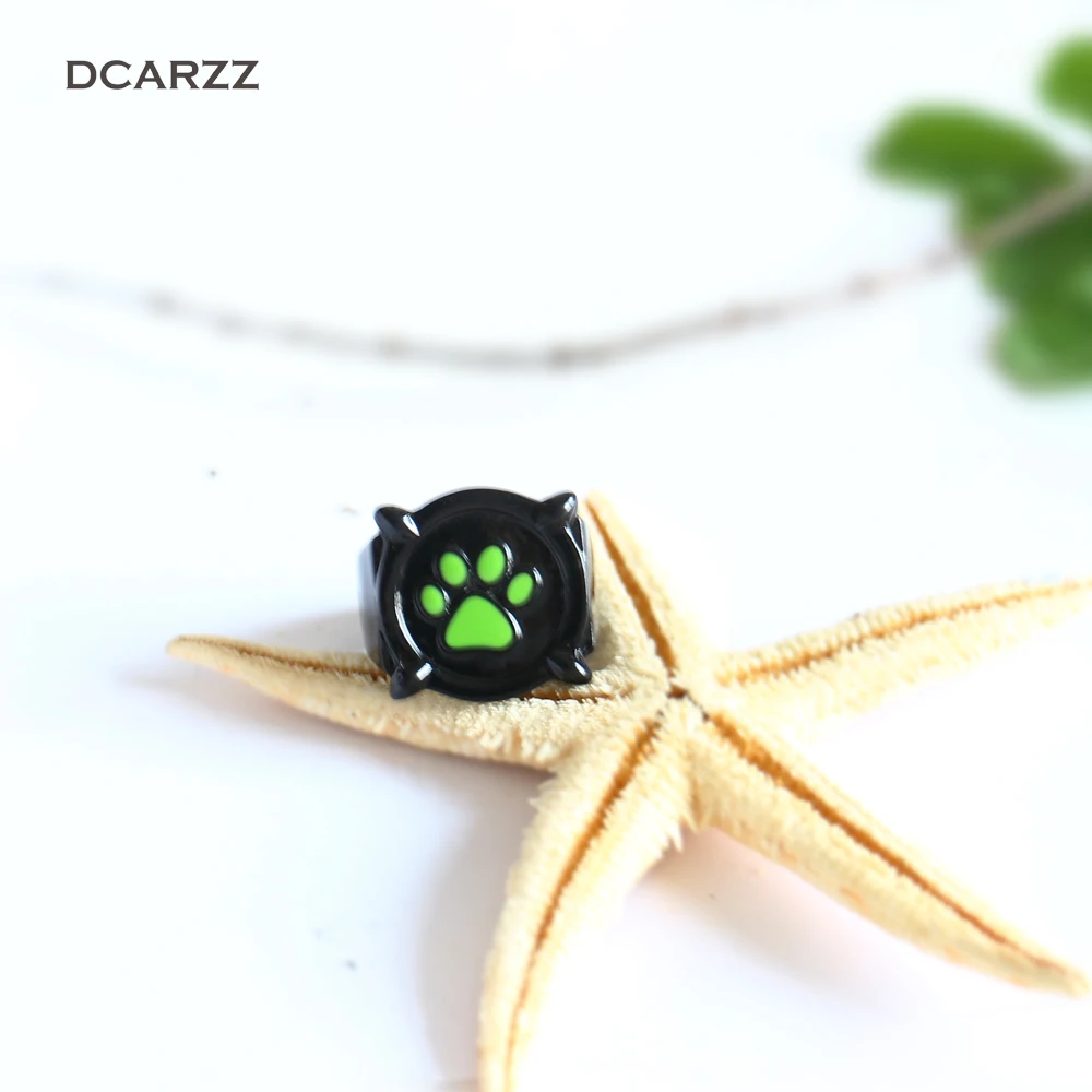 Size 5-11 Cat Noir ring Anime Jewelry Black Ring Cosplay Costume for Kids Halloween Christmas Gift Ladybug Rings for Women Men