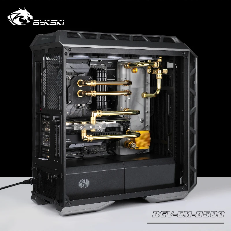 BYKSKI акриловая водяная охлаждающая водная плата, совместимый cooler master H500P, H500M чехол для компьютера, охладитель резервуар для воды RGV-CM-H500