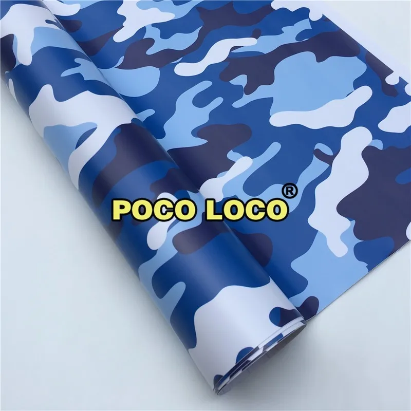 Blue Camo Автомобильная камуфляжная пленка Белоснежка и черный камуфляж грузовик обернуть виниловые обои для мотоцикла, велосипеда - Название цвета: Blue Camo