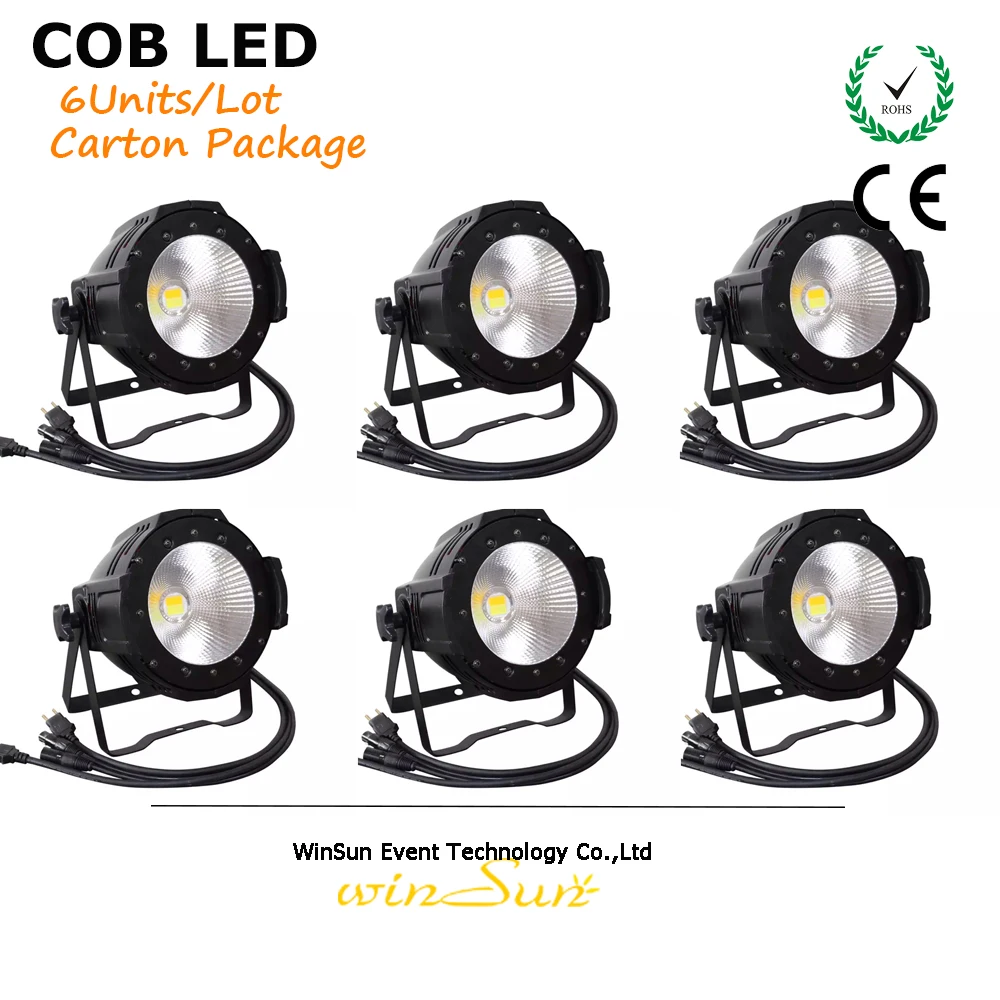Litewinsune CW/WW 100W COB светодиодный Par может освещение 3200 к 5600 Wash сценическое 6 шт.|stage
