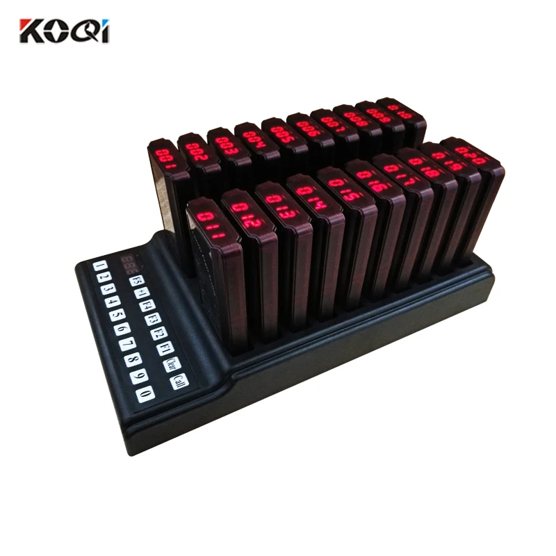 Ycall 999 канал 20 вызов Coaster пейджер Беспроводная система очереди Buzzer кнопка вызова