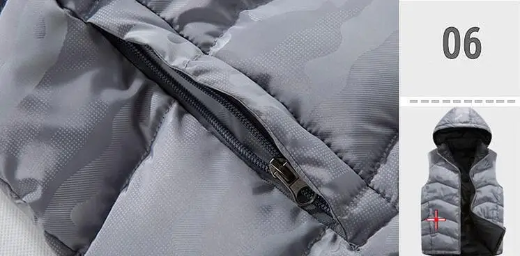 MFERLIER, мужской жилет с капюшоном, большой размер, 7XL, 8XL, 9XL, толстый, теплый, темно-синий, с хлопковой подкладкой, Осень-зима, жилет, камуфляжный жилет