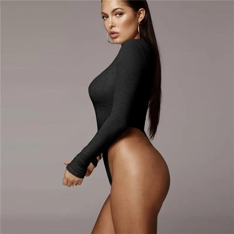 EISHOW элегантный сексуальный Облегающий комбинезон с высоким воротом тонкий