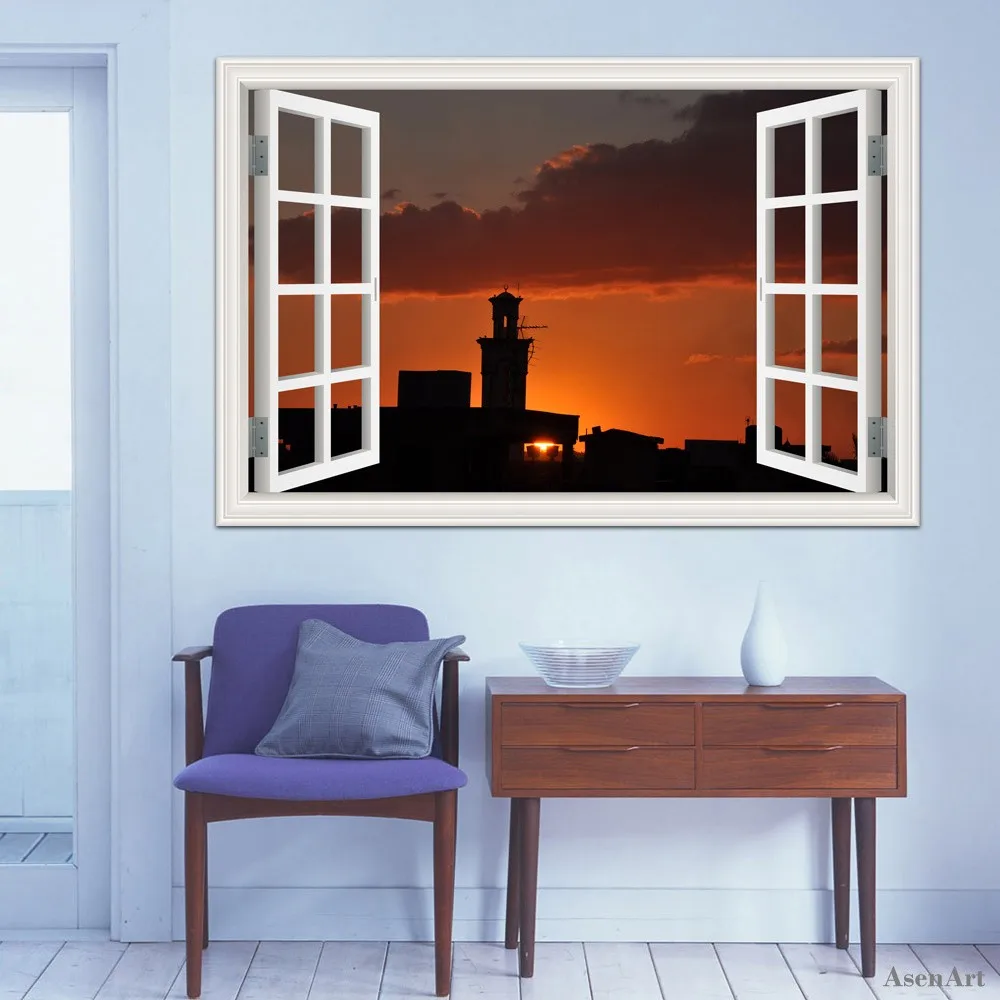 Removable Muslim Sticker 3d Masjid Islam Construction Landscape Decal Wallpaper Wall Mural Stickers Home Decor Vinyl Decals | Дом и сад