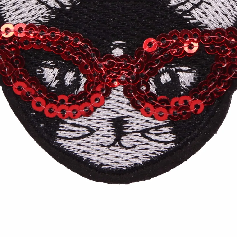 20 шт. Малый Очки Cat Вышивка Аппликация цветы Нашивки одежды DIY Вышивание аксессуар