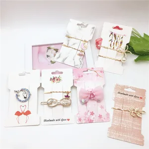 50 шт. 11,5x6,6 см бумажные заколки ручной работы с любовью аксессуары для ювелирных изделий упаковочная карточка с одним зажимомвитрина для головных уборов