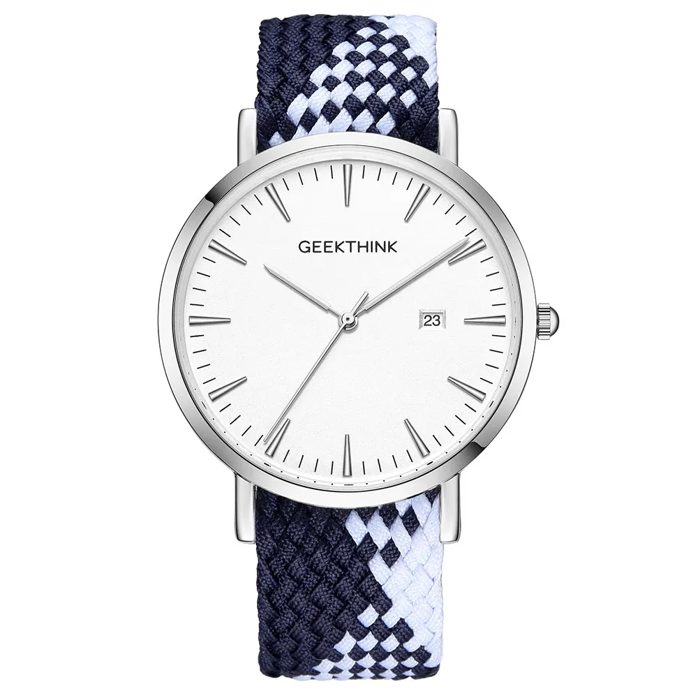 Blue Silver Ультра тонкие мужские часы кварцевые тканевые Relojes Простые аналоговые японские кварцевые наручные часы унисекс часы мужские Relogios Masculino - Цвет: Blue Silver