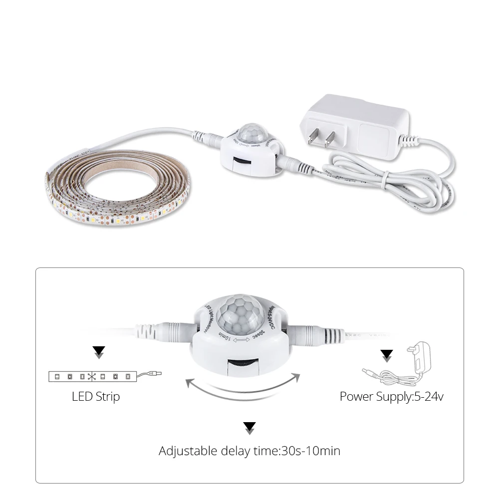 PIR датчик движения светодиодная лента датчика света Водонепроницаемая DC 12V 2835 SMD