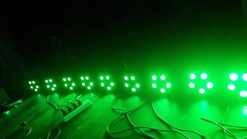 20 шт./лот ADJ светодиодный светильник Par 5x9 Вт RGB плоский 3 в 1 IEC вход/выход тонкие