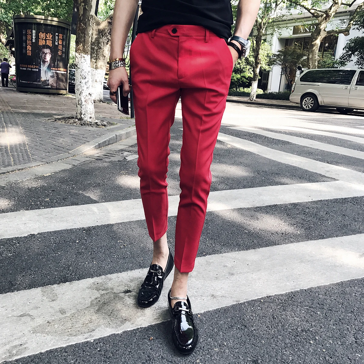 

5 Solid Pantalon Costume Dress Ankle Pants Calca Social Pantalones Sociales Trousers Summer Dress Pants Black Pants Slim Fit