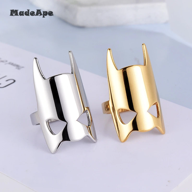 MadApe Tribe Mask Rings For Women Vintage Punk Biker Jewelry Male Cool Antique Silver Color Gold Finger | Украшения и аксессуары