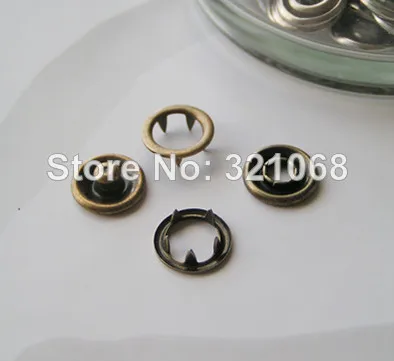 

100 sets of 9.5 mm after five claws bronze button baby ha take pet clothing buckle green bronze children garment accessories