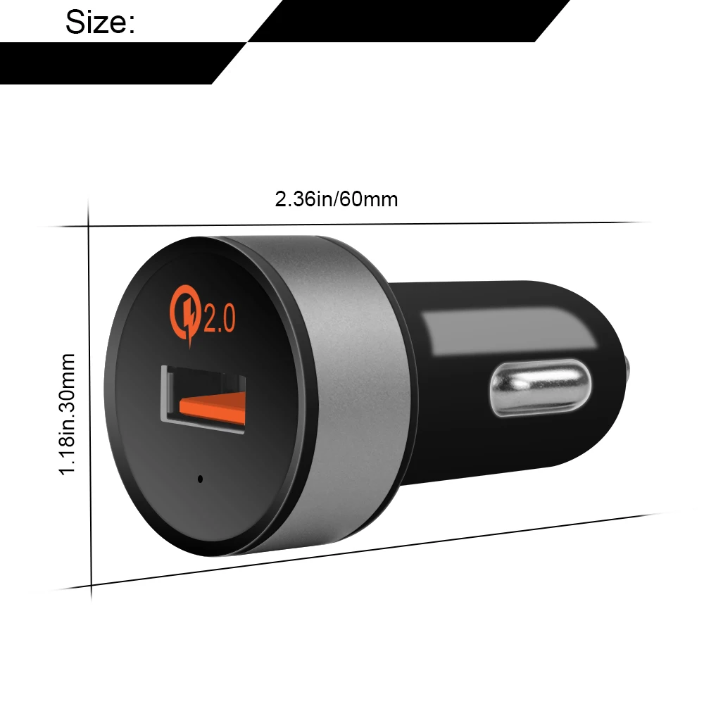 Lamyik USB Автомобильное Зарядное Устройство QC2.0 СВЕТОДИОДНЫЙ дисплей Прикуривателя