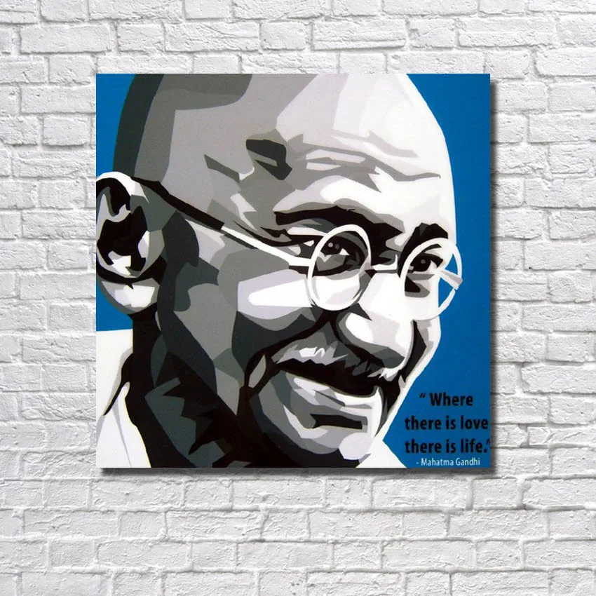 Бесплатная доставка масляная живопись Mahatma Gandhi художественная Настенная картина