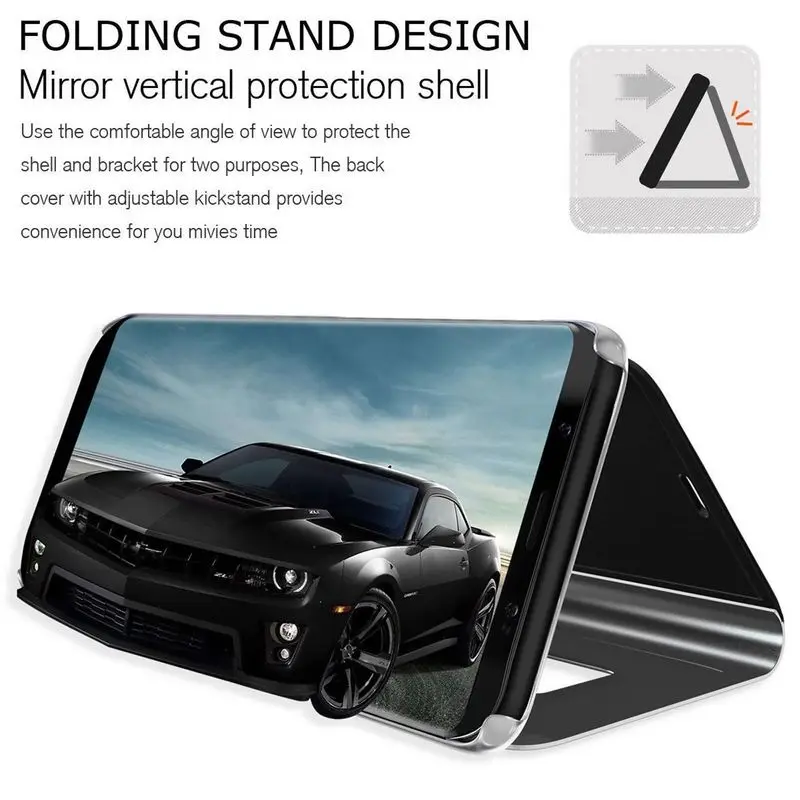 Mirror Case For Samsung Galaxy J4 J6 Plus 2018 Smart Leather Flip Stand Cover A6 A8 A750 A20 A30 A40 A50 A60 A70 | Мобильные
