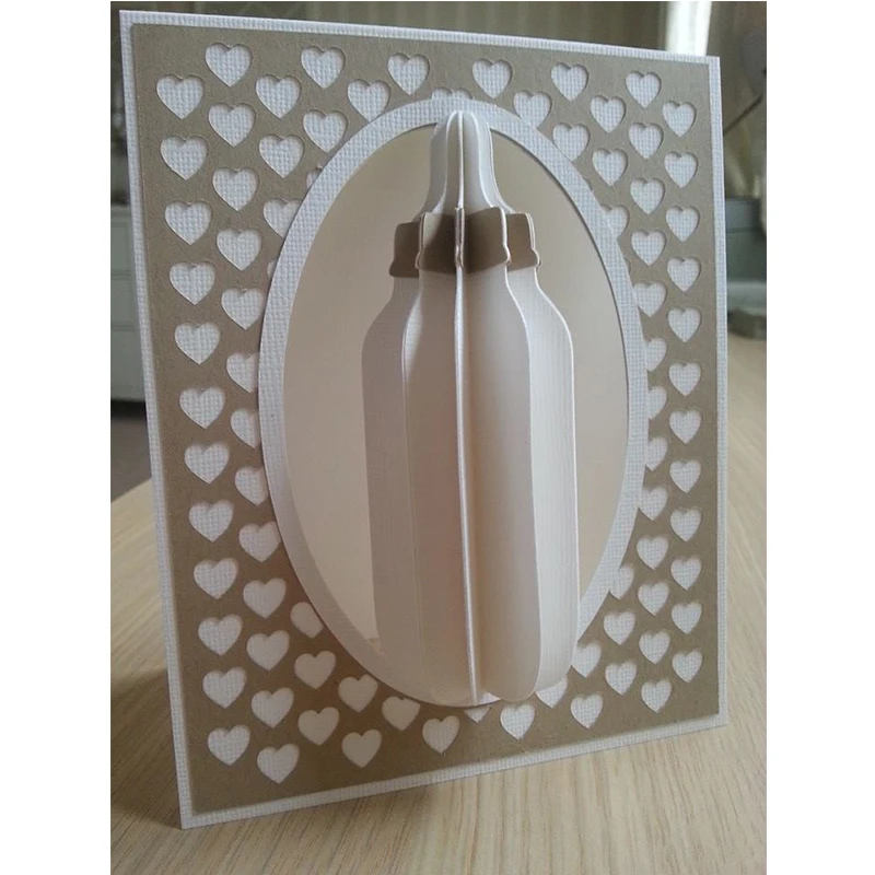 3D вращающаяся Детская Бутылочка для резки металла трафареты DIY скрапбукинга