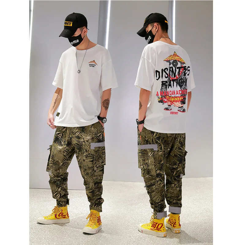 HFNF Harajuku Хип-Хоп Мужская/женская футболка с принтом круглый вырез Повседневная