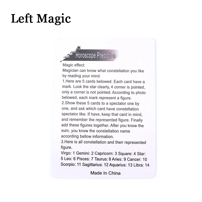 Карточки для прогнозирования гороскопа волшебные фокусы магические реквизиты