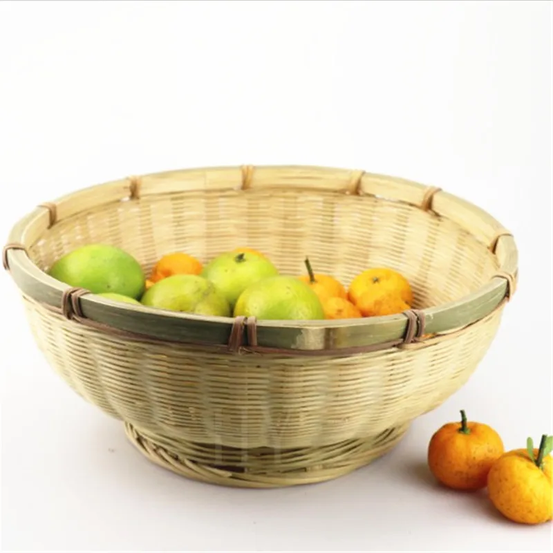 Мини ручной работы бамбуковое сито круглый хранения продуктов сухие инструменты