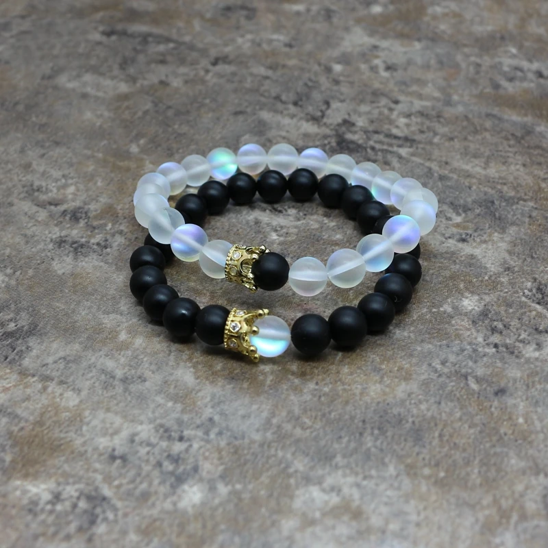 Лидер продаж комплект из 2 предметов пара браслетов браслет натурального камня