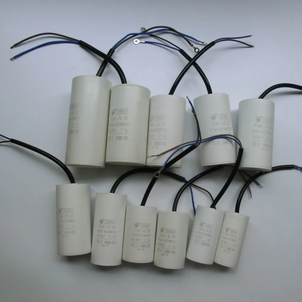 20 мкФ 450V AC50/60Hz 10/70/21 two провода цилиндрический конденсатор. С паллиальной линией. |