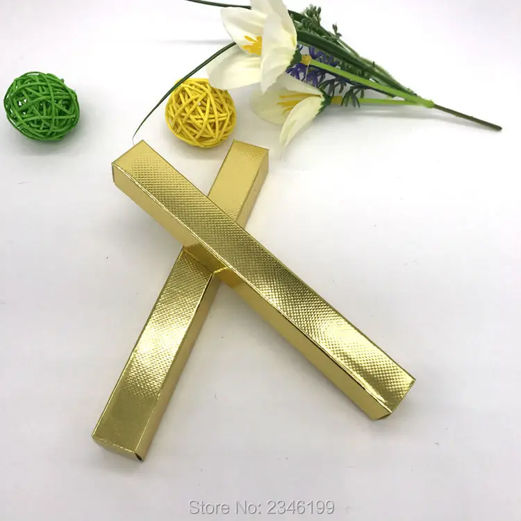 100 шт./лот пустая упаковочная коробка для подводки глаз золотистая/Серебристая