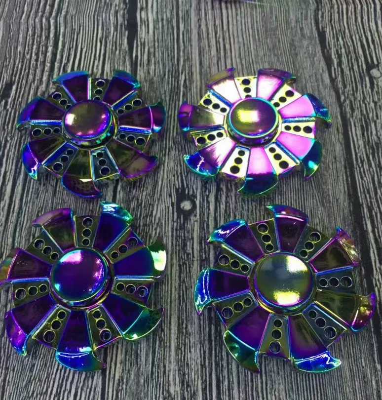 Тройной Спиннер Радужный ручной сплав вращение время антистрессовая игрушка