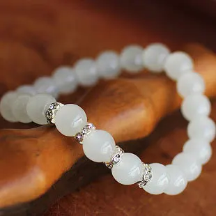 Хит белые Австрийские браслеты со стразами и браслет простые 8 мм бусины