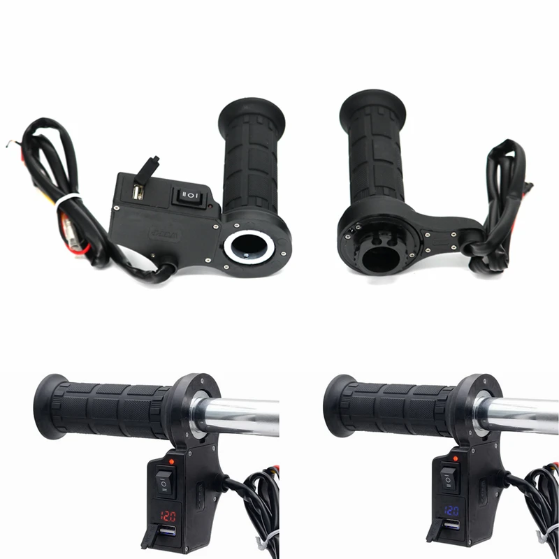 Ручки с подогревом для мотоцикла 7/8 &quotРуль электрический ручной регулируемый USB