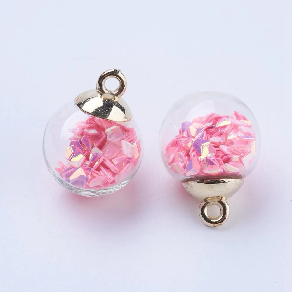 16 мм прозрачный стеклянный шар Подвески Подвеска с акриловым чипом для ювелирных