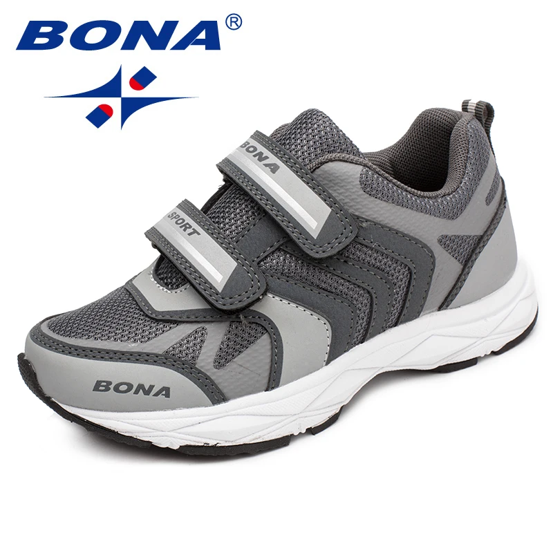 BONA New Fashion Style Children Casual Shoes Hook &amp Loop Boys Loafers Mesh Girls Flats Comfortable Outdoor Sneakers | Детская одежда