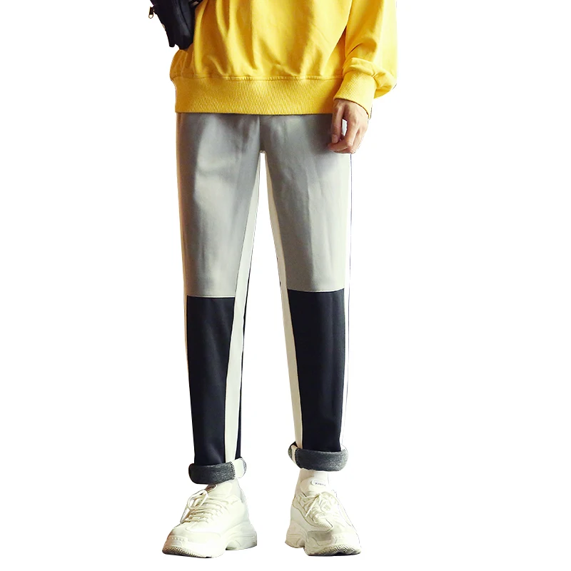 Весна и осень Для мужчин новый хлопок контраст Цвет шить талии брюки