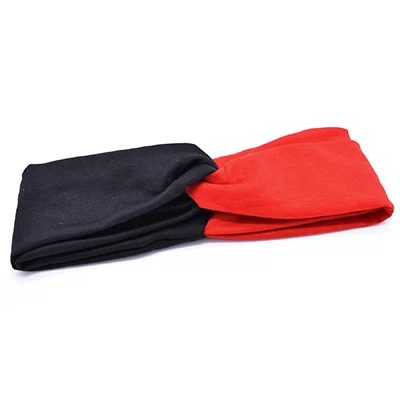 Black Red Женские хлопковые эластичные повязки на голову с цветочным принтом, тюрбан, Спортивная бандана, аксессуары для волос, повязки на голову, резинки для волос - Цвет: Black Red