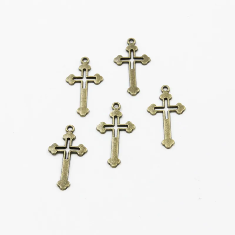 29*15mm Fashion Plated Antique Silver Romantic Hollow Cross Charms Pendants For Necklace DIY Jewelry making M5175-76 | Украшения и