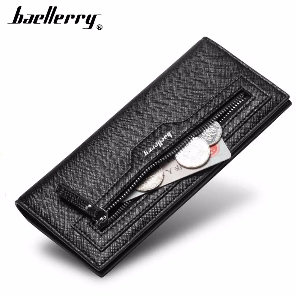 Baellerry для мужчин длинные тонкие кошельки Держатель карт однотонная повседневная