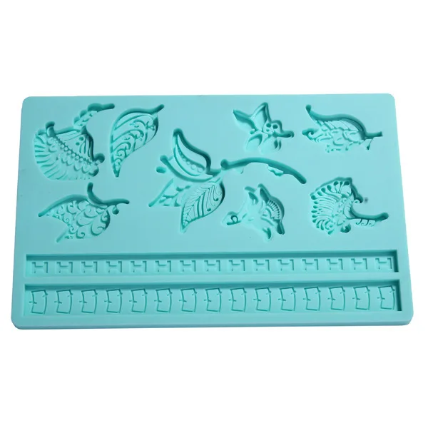 Помадка инструмент различные формы листьев торт выпечки Плесень Силиконовые