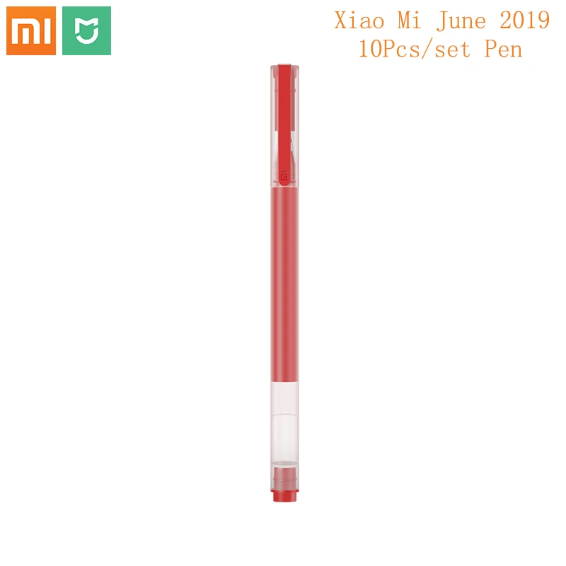 Xiaomi 10 шт./компл. очень прочная ручка палочки прессованная вне сердечник Япония пополнения чернил 0,5 мм черный или красный zte пишущая ручка - Цвет: 10pcs per set red
