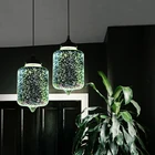 Яркая романтическая Подвесная лампа E27, 3D светильник в стиле арт-деко, звездное небо, стеклянный абажур, лампа для кухни, ресторана, гостиной