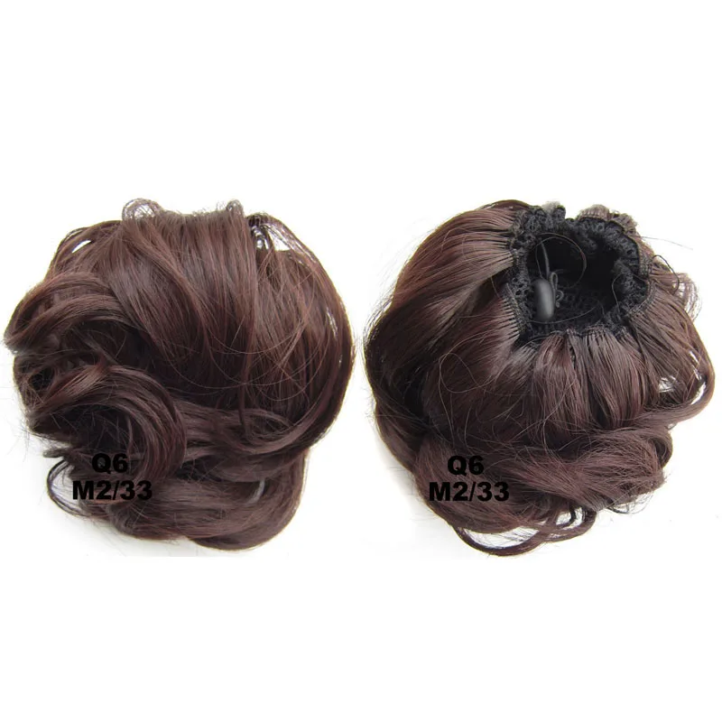 M2-33 Jeedou Q6 синтетические волосы шиньон смешанный цвет 60 г вьющиеся волосы булочка прокладка резиновая лента шиньон свадебные волосы Updos для элегантных невест - Цвет: M2-33