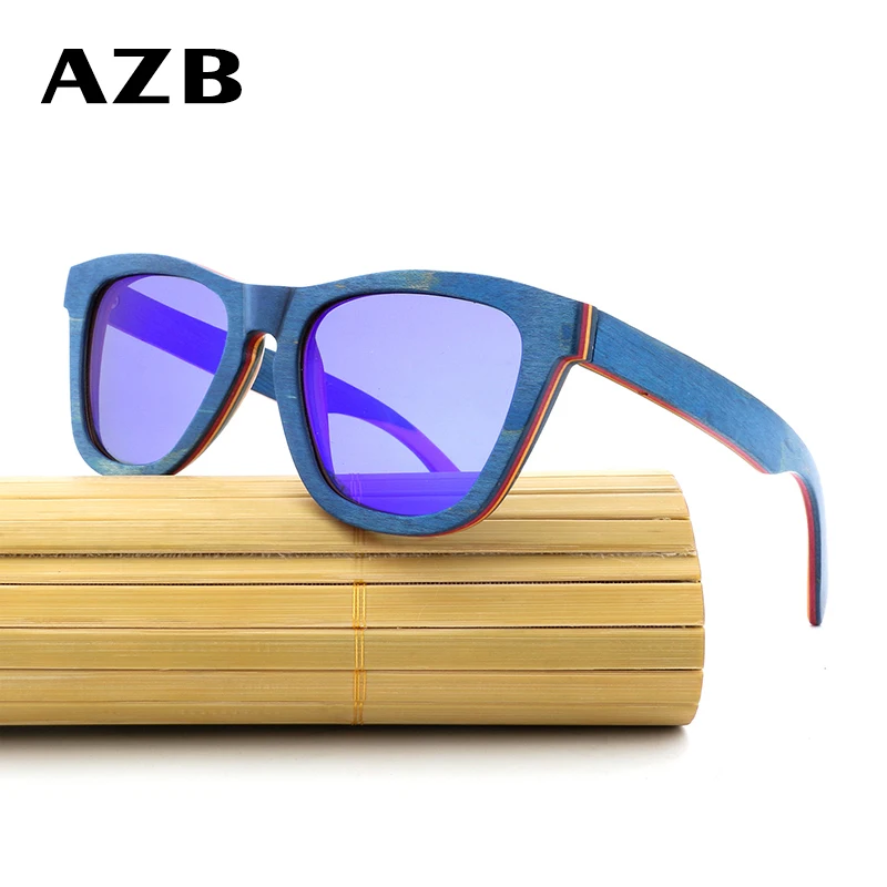 Солнцезащитные очки AZB в синей и коричневой оправе для мужчин женщин