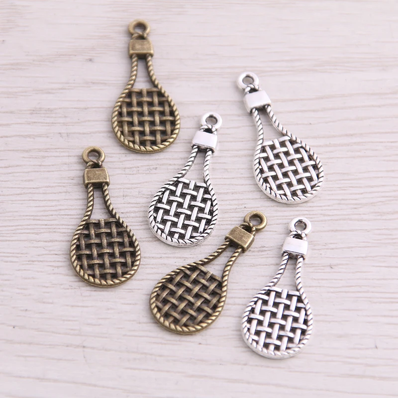 Подвески для тенниса из цинкового сплава, 24 шт., 12*29 мм